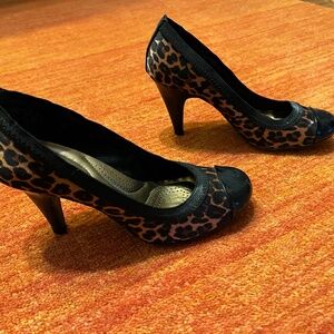 Black and Leopard Heels